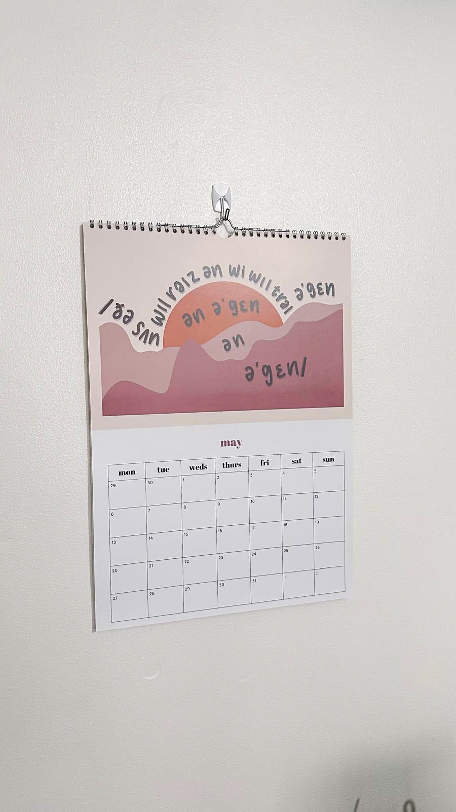 IPA mental health affirmations 2026 A3 calendar