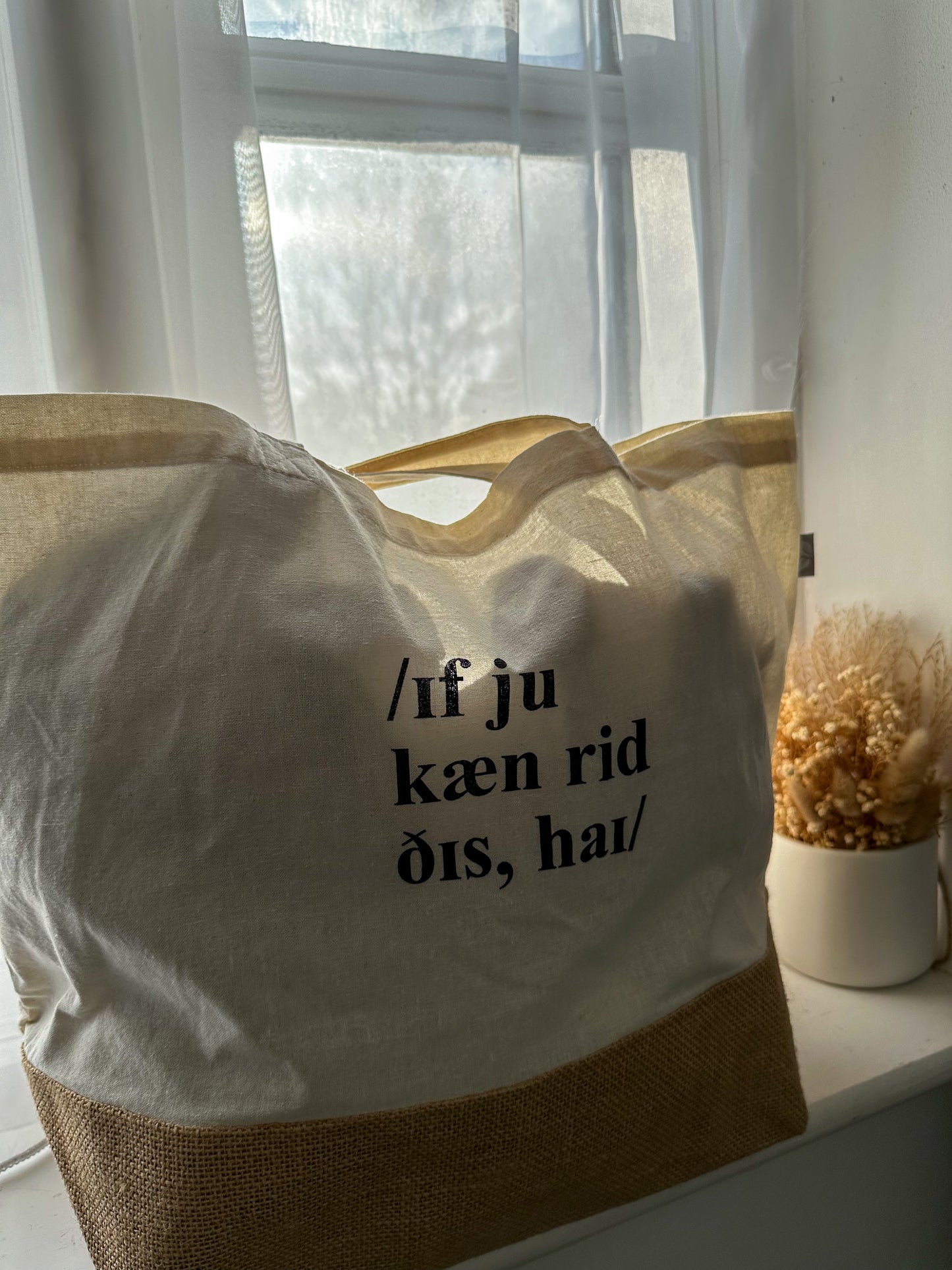 if you can read this, hi phonetic pun | maxi tote