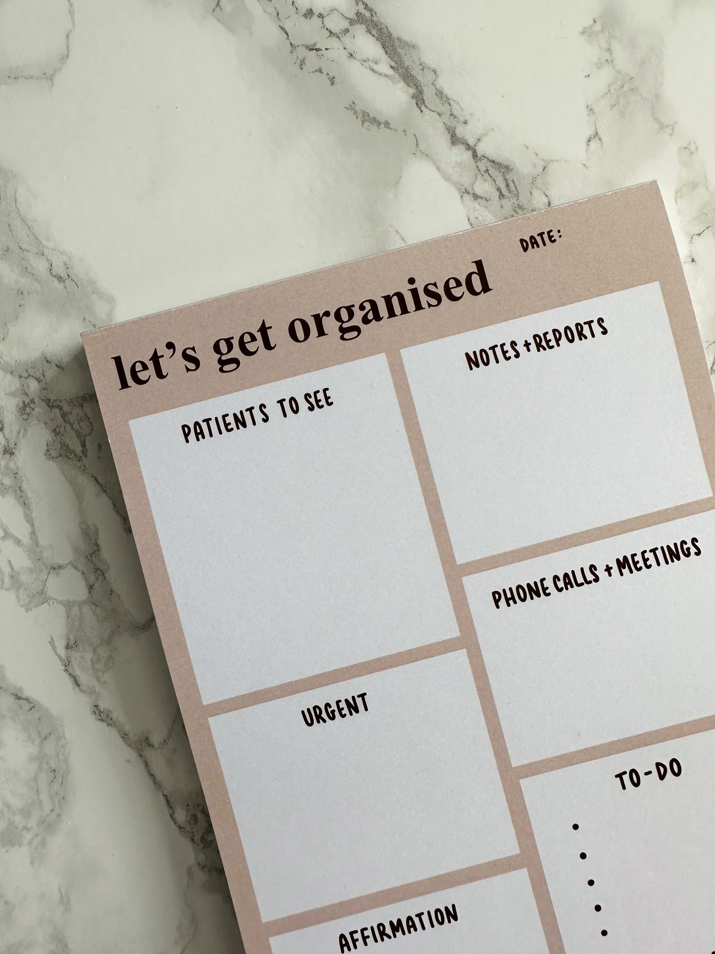 let's get organised healthcare | a5 notepad