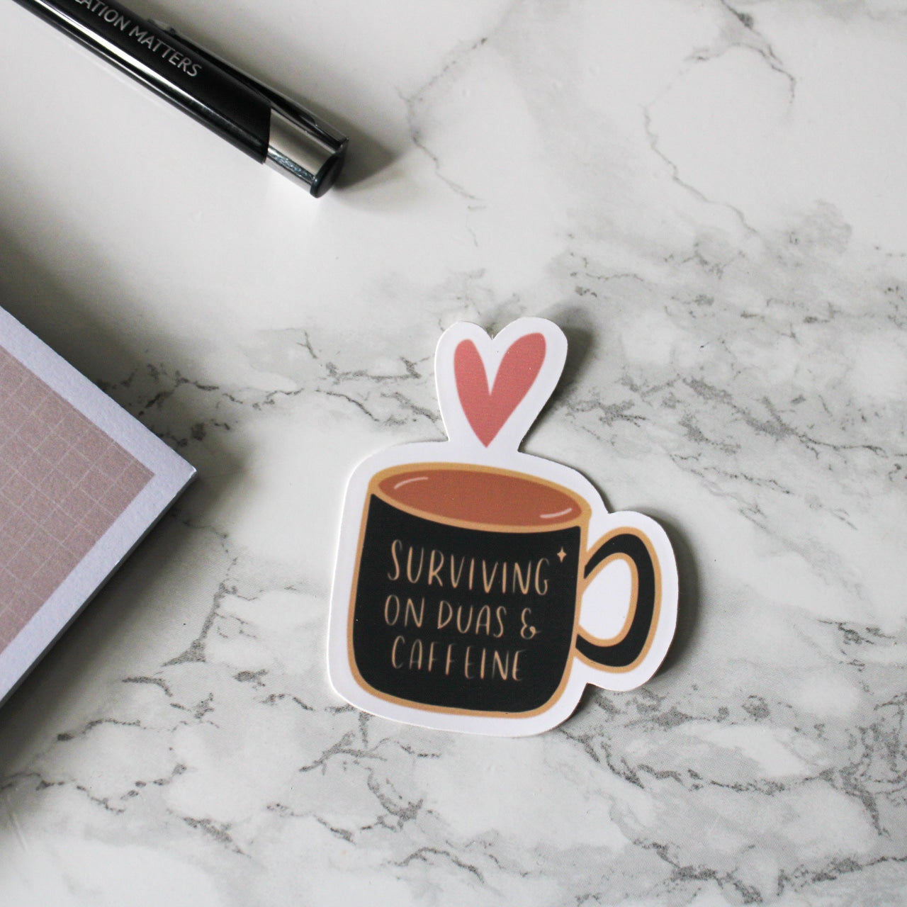 surviving on duas & caffeine | sticker