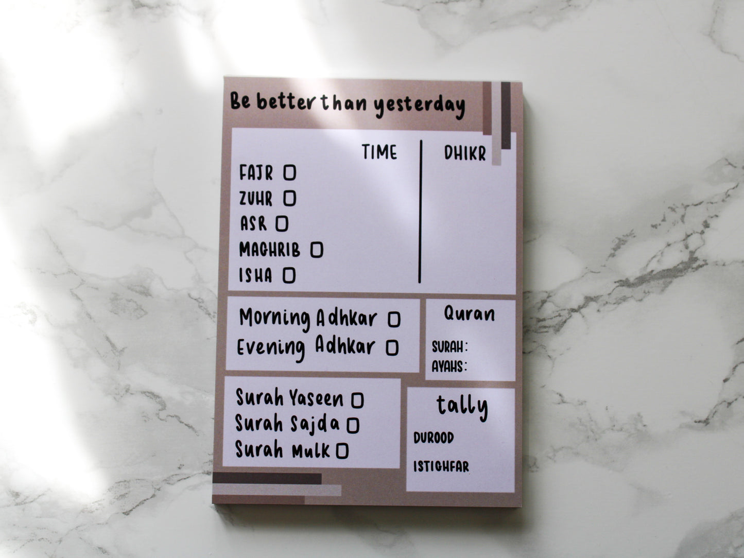 be better than yesterday | a6 notepad