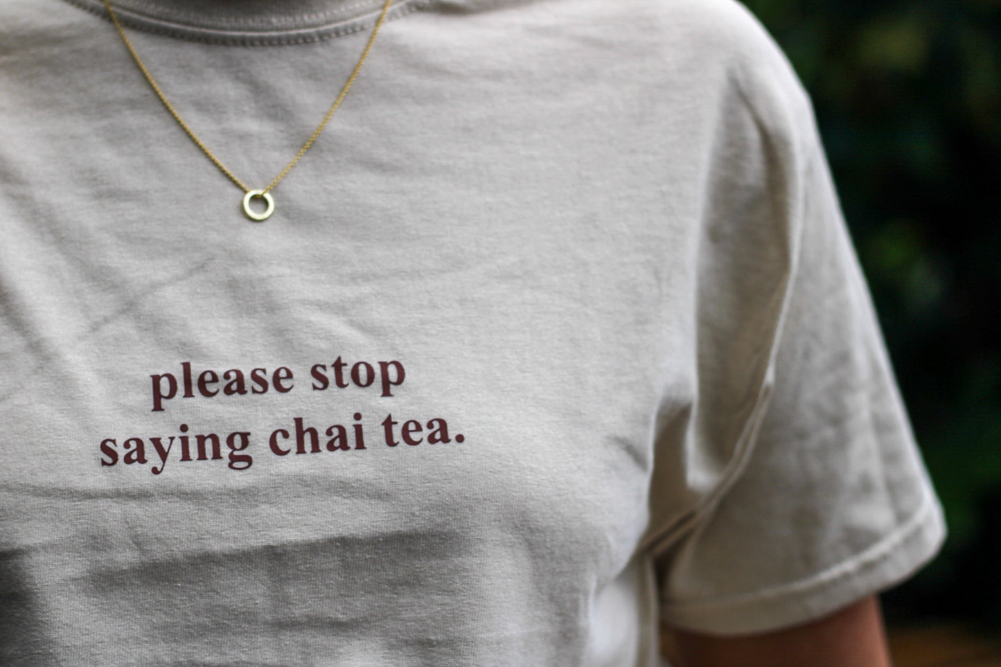 please stop saying chai tea | t-shirt pre-order