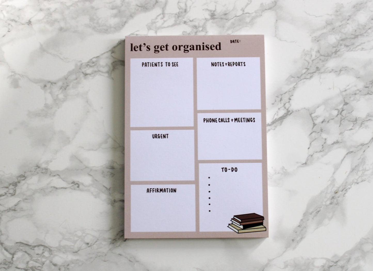 let's get organised healthcare | a5 notepad