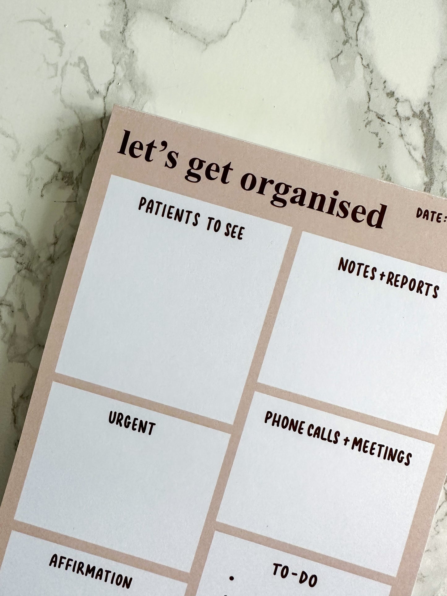 let's get organised healthcare | a5 notepad
