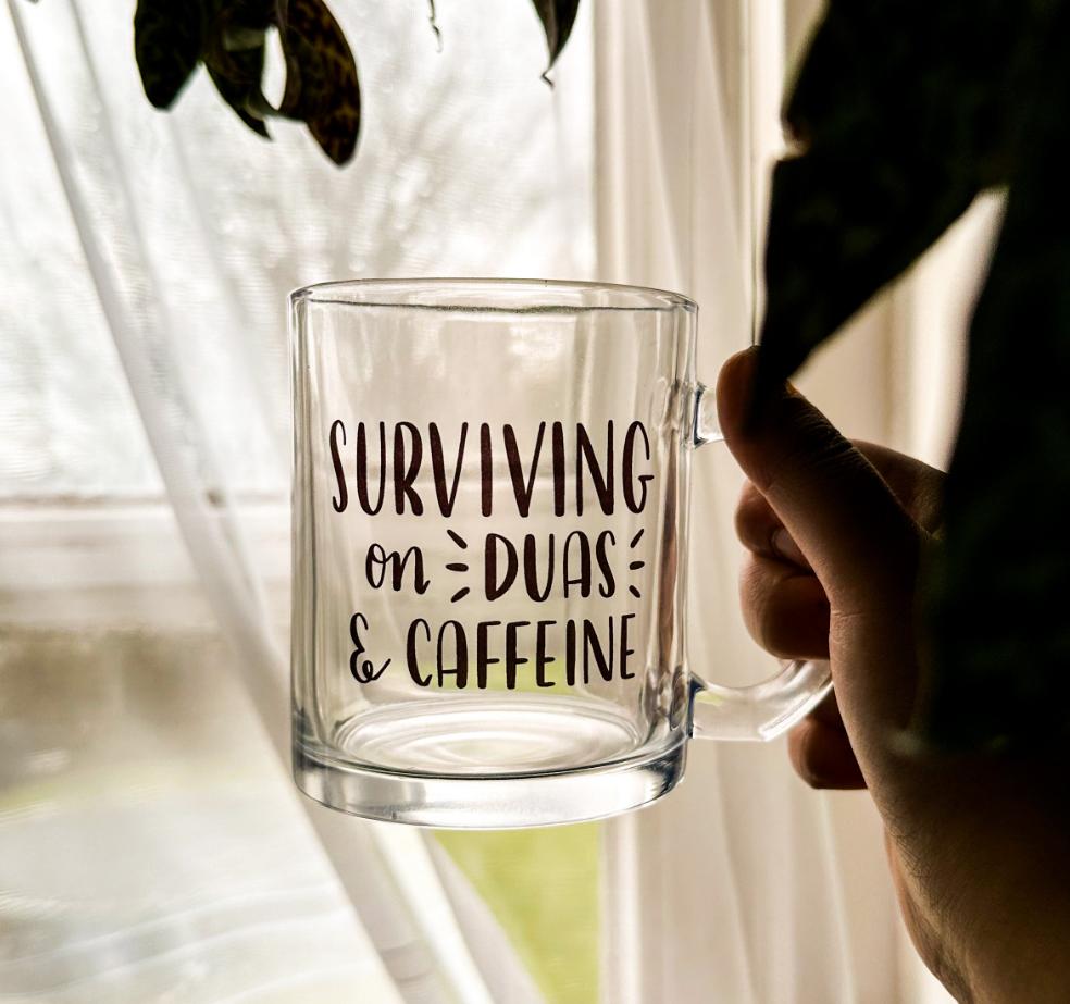 surviving on duas and caffeine | mug