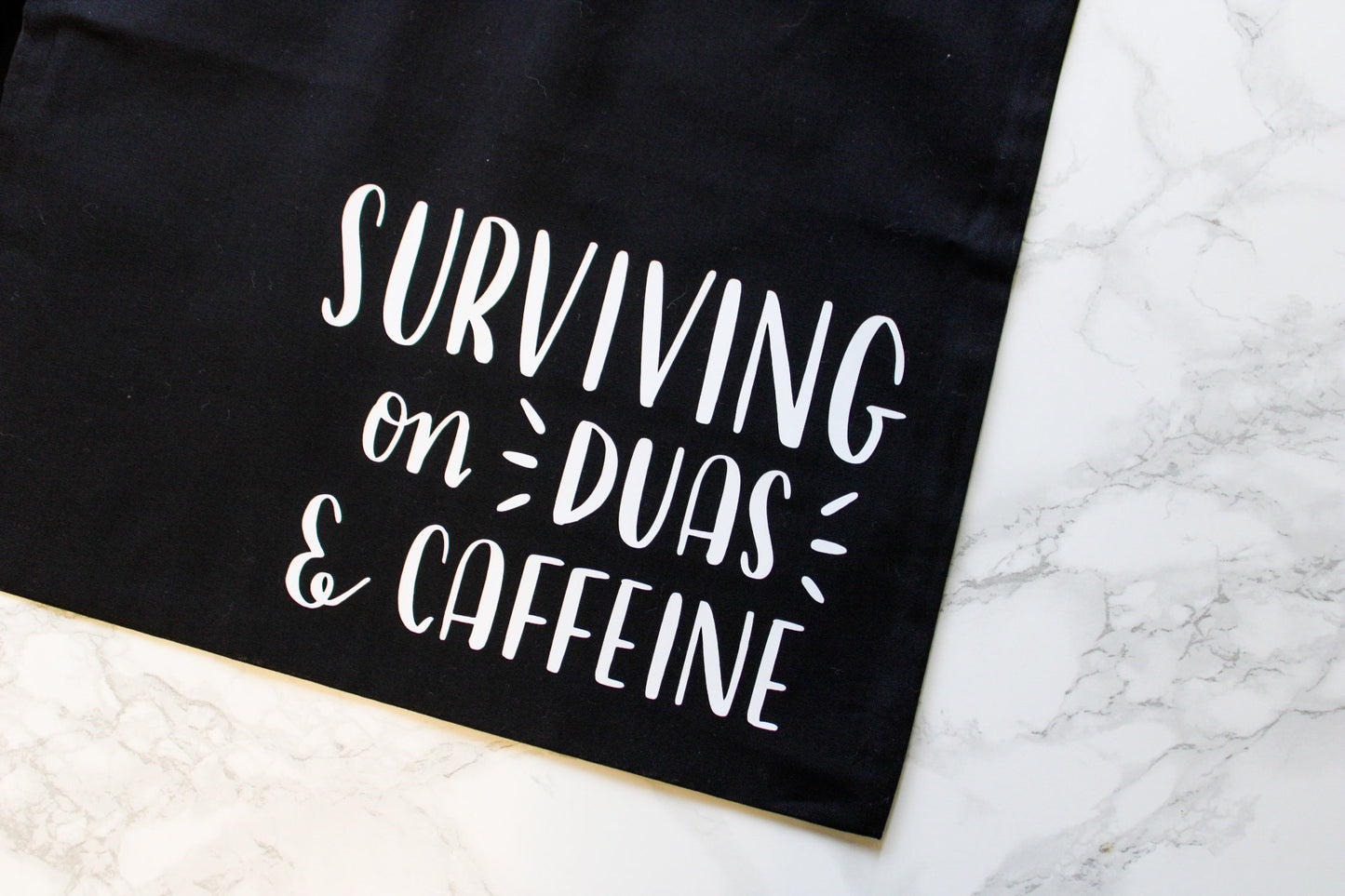 surviving on duas and caffeine | tote bag